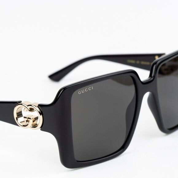 NEW Gucci GG1692S 001 Black Grey Square Women Sunglasses
